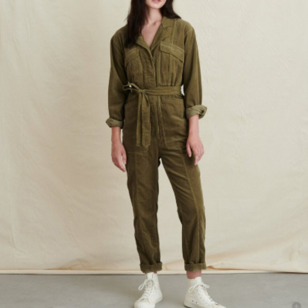 Alex Mill Expedition Fine Corduroy Jumpsuit, Olive Green, Small